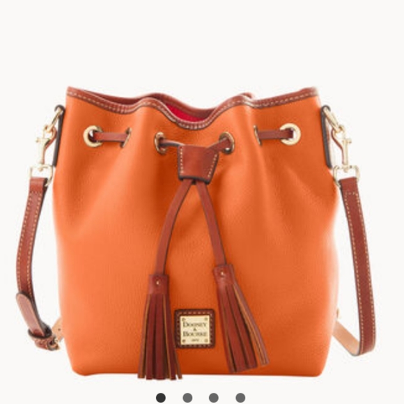 NEW! Dooney & Bourke Draw String Crossbody Pebble Leather bag NWT - Picture 5 of 9